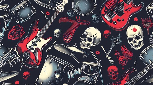 Rock And Roll Seamless Pattern Images – Browse 2,959 Stock