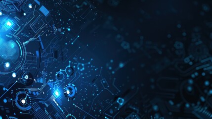 Fototapeta premium Electronic circuit board. Technology Concept ,Microchip CPU Processor Circuit Board. Digital Line