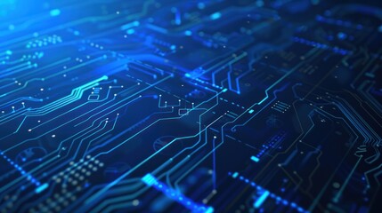 Electronic circuit board. Technology Concept ,Microchip CPU Processor Circuit Board. Digital Line