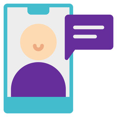 Chatting Icon in Flat Style Suitable for Web, Apps, Presentation, or Printable Meaning