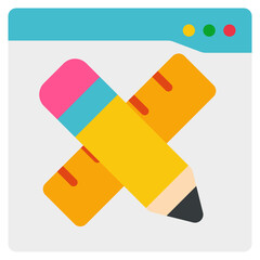 Design Icon in Flat Style Suitable for Web, Apps, Presentation, or Printable Meaning