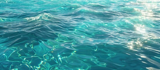 Obraz premium Sunlight shining ,the surface and under the blue ocean,with clean waters.