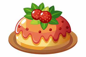 Summer pudding vector art illustration