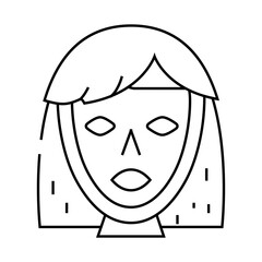 facial mask cosmetic line icon vector. facial mask cosmetic sign. isolated contour symbol black illustration