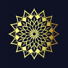 Golden coloring page mandala art design