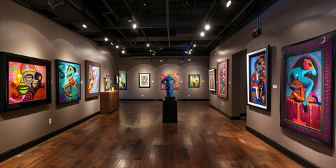 Vibrant art gallery