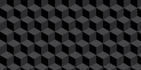 Minimal abstract dark black background from cubes vector art. Geometric tiles and mosaic creative stylish seamless pattern block cube background. minimal hexagon Cubes mosaic shape vector design