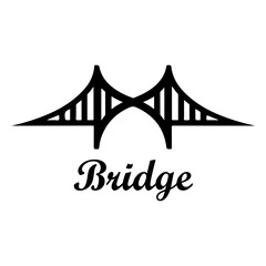 Minimalist Bridge Silhouette Vector - Architectural Landmark