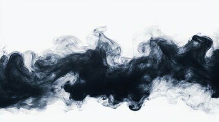 A mesmerizing abstract swirl of black ink against a stark white background.  This image evokes feelings of both elegance and chaos, perfect for modern art