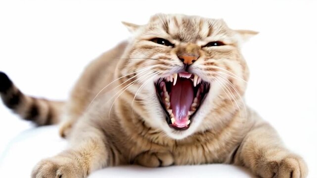 Angry Cat Growls. Feline Aggression and Behavior. For videos about cats, animal behavior, pet care, veterinary medicine.