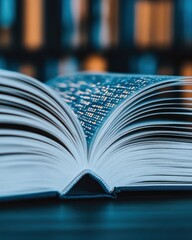 Obraz premium An open book displaying detailed text and unique illustrations, inviting readers to explore a world of knowledge and creativity.