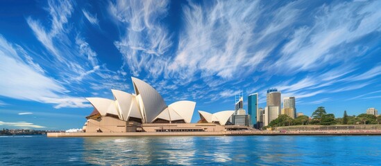 Fototapeta premium Sydney Opera House under blue skies.