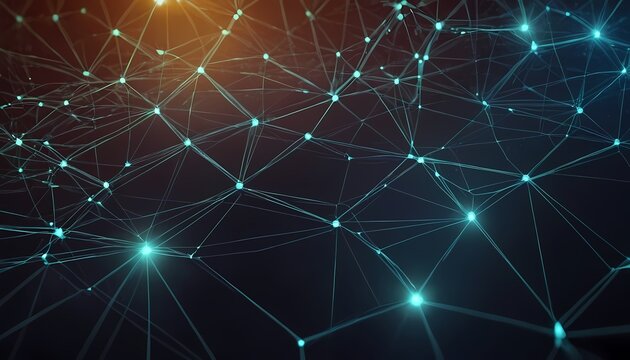 network background with big data collection dark blue background. Digital 17