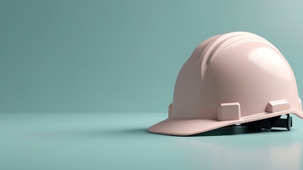 Pink hard hat safety equipment construction worker. 