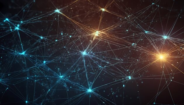 network background with big data collection dark blue background. Digital 5
