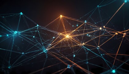 network background with big data collection dark blue background. Digital 1