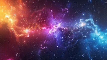 Colorful space galaxy cloud nebula. Universe science astronomy. Supernova background wallpaper.