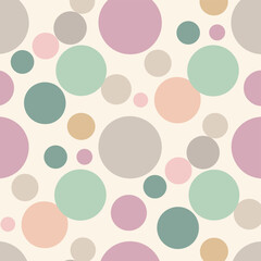 Abstract seamless pattern with pastel colored circles on a light background. This versatile pattern is perfect for various design projects such as fabric wallpaper wrapping paper and more