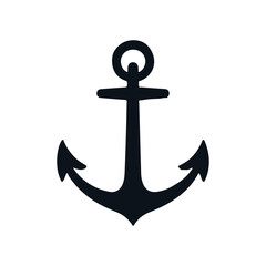 Classic Anchor Silhouette Vector for Maritime Illustrations