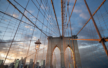 Fototapeta premium Brooklyn bridge and New York City skyline, NewYork City, USA
