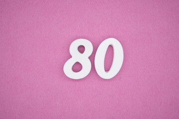  The numbers are made of white painted wood. Laying on the floor was pink paper.