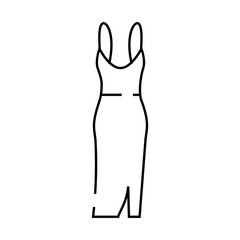 evening party dress line icon vector. evening party dress sign. isolated contour symbol black illustration