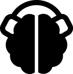 UI brain Vector Icon Illustration. Glyph Style