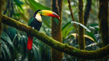 Emerald Toucan in Lush Rainforest