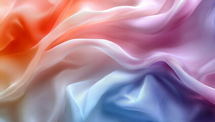 Obraz premium soft, flowing fabrics in pastel colors, creating an abstract background