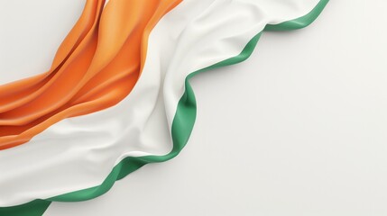 Elegant Indian Flag Draped Fabric Minimalist Tricolour Design for Patriotic Themes