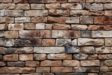 Fototapeta premium Processed collage of ancient brick wall surface texture. Background for banner, backdrop or texture