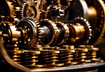 Fototapeta premium intricate machinery close views highlighting robust design functionality, assembly, automation, calibration, component, configuration, control, circuit