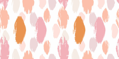 Abstract seamless pattern with pastel colors in a white background. A modern pattern with brush stroke texture with repeating pattern ideal for textile wallpaper or fashion