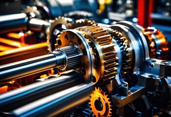Obraz premium dynamic machinery displaying precision engineering excellence intricate designs innovative features, technology, innovation, mechanics, performance