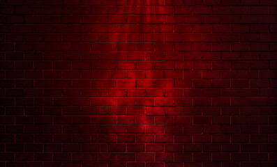 Spotlights, wall and floor and studio room with smoke floating on the interior texture .Product showcase with spotlight. red studio room background. Use as montage for product display
