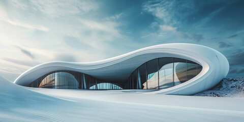 Fototapeta premium Modern high-end villa building scene background