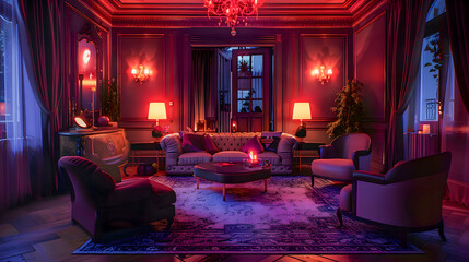 Halloween gothic vampire dark living room