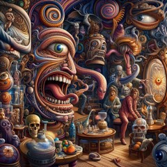 Fototapeta premium very strange photorealistic detailed illustration with deep meaning 
