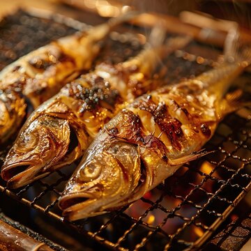 ai generative Japanese grilled ayu fish