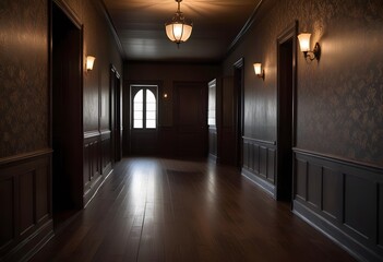 Empty room with hardwood floors, large potted plants, and natural light coming through the windows