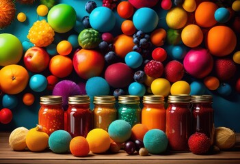 vibrant dynamic product showcase featuring various items eye catching backgrounds enhanced visual appeal, bright, display, colors, design, marketing