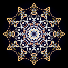 Seamless pattern with mandala. Vintage decorative elements. Hand drawn background. Islam, Arabic, Indian, ottoman motifs. Perfect for printing on fabric or paper.