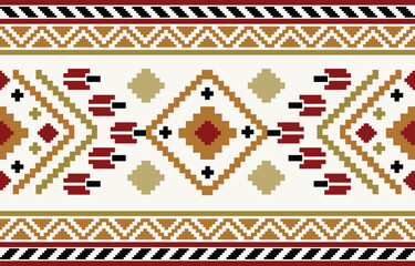 Ethnic tribal  colorful background. Seamless tribal pattern, folk embroidery, tradition geometric ornament. Traditional design for fabric, textile, print, rug, paper