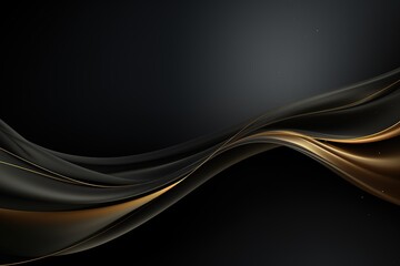 Obraz premium Abstract black and gold wavy background with copy space.