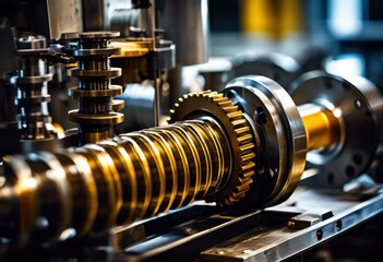 Naklejka premium powerful industrial machinery displaying durability intricate design robust construction, advanced, equipment, precision, tools, durable, strength