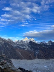 the sunrise of Mt Everest and Lhotse