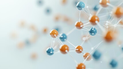 Artistic representation of a single amino acid molecule, emphasizing the geometric patterns and connections in molecular science, AI design