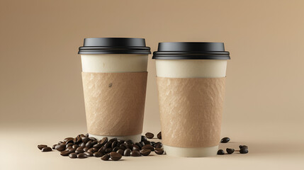 Disposable Coffee Cups with Lids ,generative ai