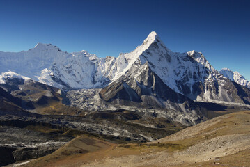 Himalayas, the highest mountain in the world in Nepal. Amazing wild landscape