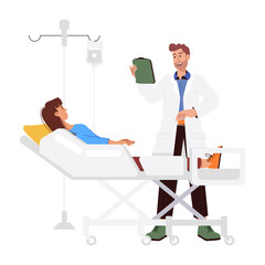 Patient treatment illustration in flat style 

